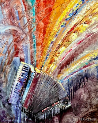 Симфония цвета, аккордеон - картина М.Н.Жгивалевой