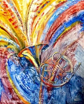 Симфония цвета, валторна - картина М.Н.Жгивалевой