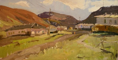 Поселок в горах - картина А.П.Фирсова