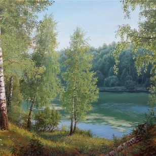 Лесная речка - картина В.В.Потапова