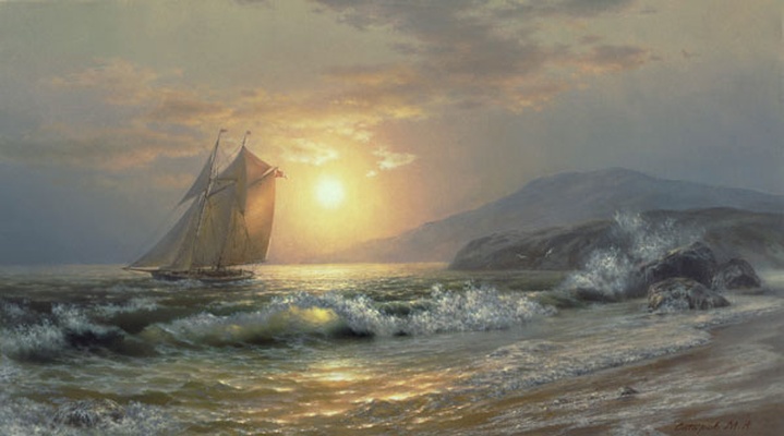 Морской пейзаж репродукция картины М.А.Сатарова