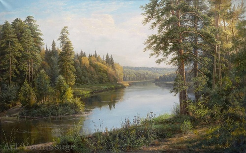 Лесная река - картина В.Г.Зайцева