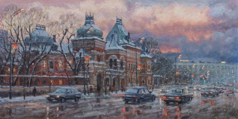 Большая Якиманка зимой картина И.В.Разживина