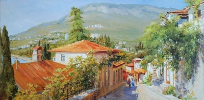 Солнечная улочка в Гурзуфе - картина Н.В.Зюзьковой