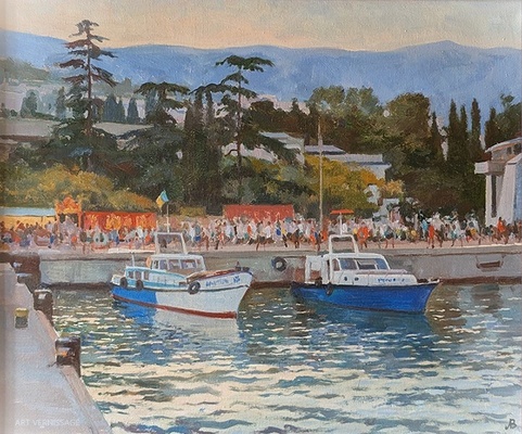 Ялта, серебристые сумерки - картина В.А.Лаповка