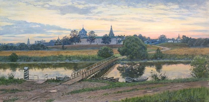 Раннее утро в Суздале - картина А.Б.Ефремова