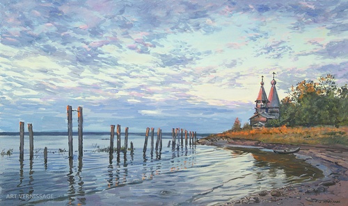 Челмужи в Карелии - картина А.Б.Ефремова, пейзаж