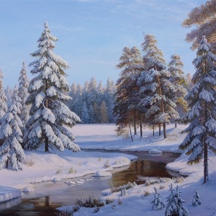 Зима - пейзаж художника В.В.Потапова