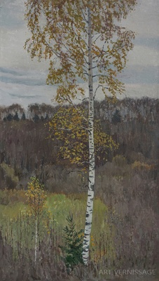 Береза - картина Н.В.Водолазского, пейзаж