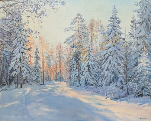 Зимой в лесу - картина А.Б.Ефремова