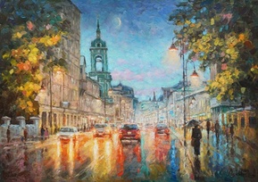 Дыхание ночного города - картина И.В.Разжвина
