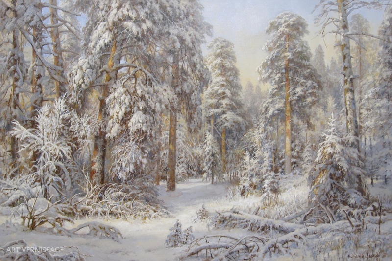 Зима в заповедном лесу - картина В.Г.Зайцева