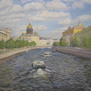 Вид на набережную реки Мойки, СПБ - картина А.Б.Ефремова