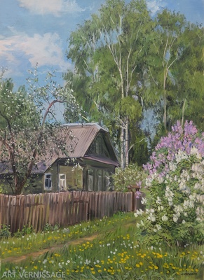 Домик, цветущий май - картина А.Б.Ефремова