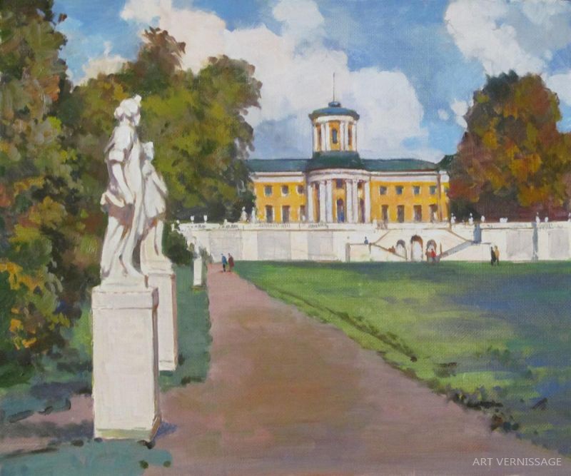 Осень в Архангельском - картина В.А.Лаповка