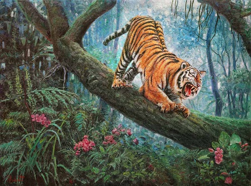 Гроза джунглей - картина И.В.Разживина