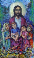 Христос и дети - картина М.А.Требогановой
