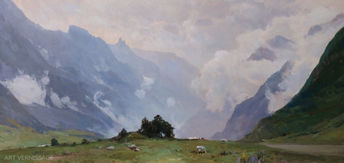 Тишина в Тебердинской долине - картина А.И.Бабича