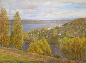 Плёс, октябрь - картина А.Б.Ефремова