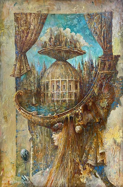 Города как сновидения, вечер - картина С.Н.Лукьянова