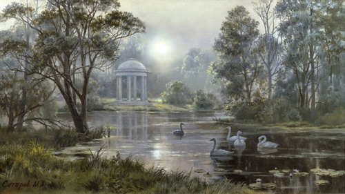 Старый парк, старый вариант репродукция картины М.А.Сатарова