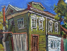 Дореволюционный дом в Курске - картина И.В.Козловой-Кузнецовой