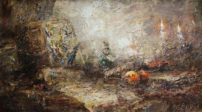 Натюрморт с книгой и свитком - картина Ю.А.Новикова
