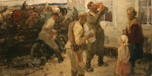 Дорога на фронт - картина А.П.Фирсова