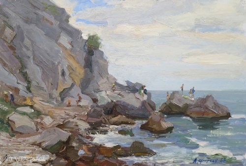 Скалистый берег - картина А.П.Фирсова