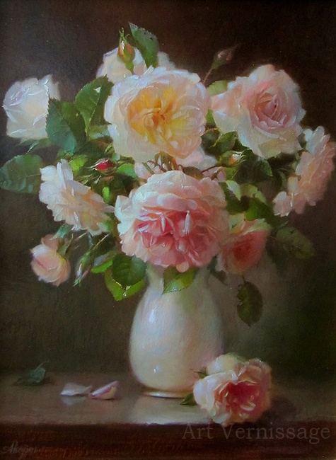 Букет чайных роз - картина С.Г.Акопова