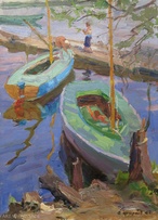 На пристани - картина А.П.Фирсова