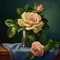 Натюрморт три розы - картина Михаила Сатарова