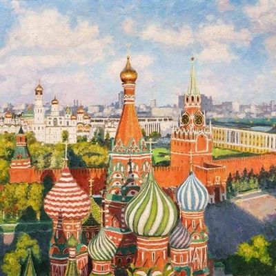 Городской пейзаж, купить картину городской пейзаж маслом, интернет магазин Арт Вернисаж