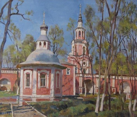 Донской монастырь, майское солнце - картина В.А.Лаповка