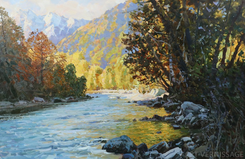 Утро на реке - картина А.И.Бабича