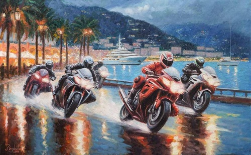 По набережной на адреналине - картина И.В.Разживина