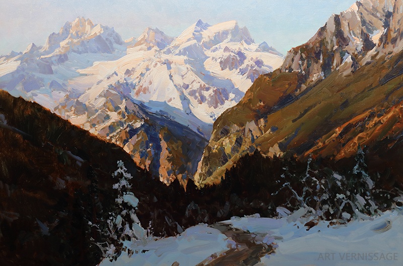 Зимой в Гоначхирском ущелье - картина А.И.Бабича