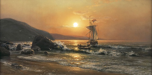 Вечер на море репродукция картины М.А.Сатарова