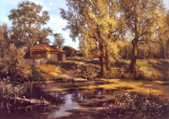 Деревня Александровка репродукция картины М.А.Сатарова