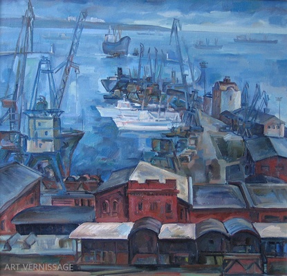 Утро в Одесском порту - картина И.В.Примаченко