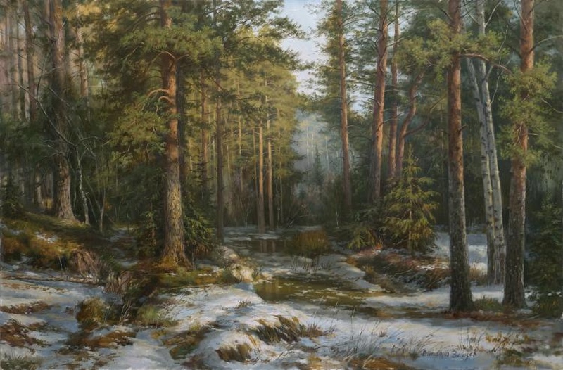 Весна в сосновом лесу - пейзаж В.Г.Зайцева
