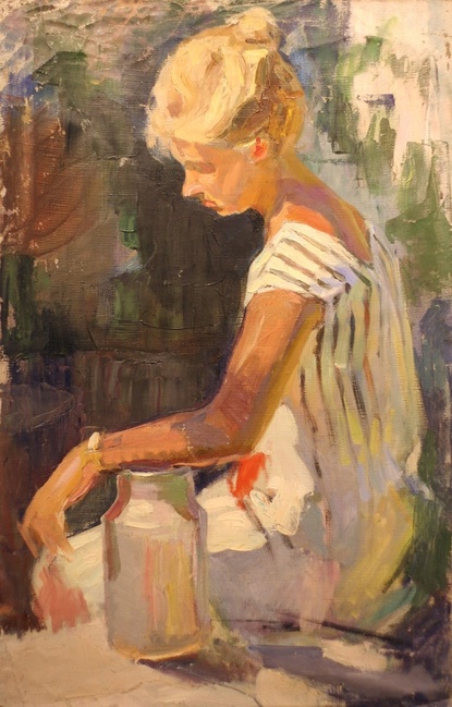 Девушка с бидоном - картина А.П.Фирсова