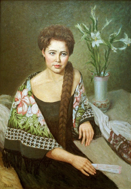 Девушка с косой художник И.В.Разживин