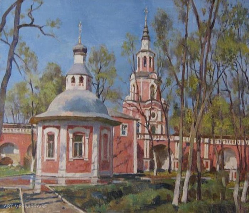 Донской монастырь, майское солнце - картина В.А.Лаповка