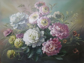 Цветы, картина С.Ф.Годустовой