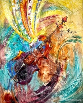 Симфония цвета, скрипка - картина М.Н.Жгивалевой