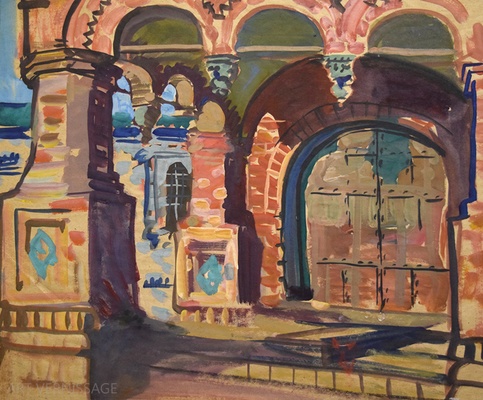 Ворота в храм - картина Ю.П.Лежникова