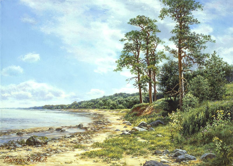 Балтийский берег репродукция картины М.А.Сатарова