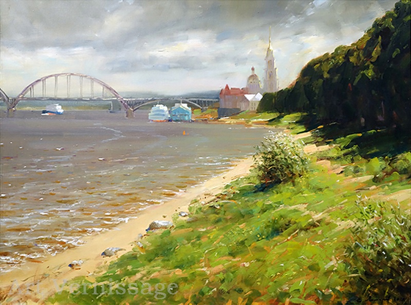 Рыбинск. Лето. Картина художника Е.П.Лимарева