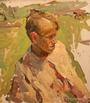 Портрет пастуха - картина Ю.П.Лежникова